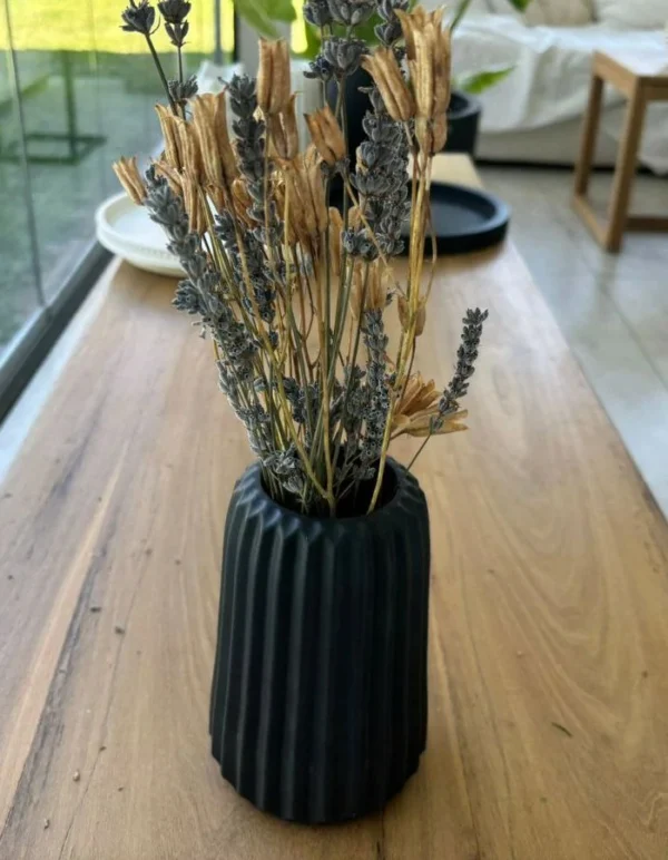 JARRÓN AMSTERDAM BLACK STYE DECO NEGRO DECORACIÓN