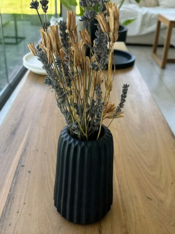 JARRÓN AMSTERDAM BLACK STYE DECO NEGRO DECORACIÓN